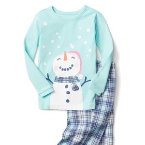NWT GAP Snowman Flannel Sleep Set 5T